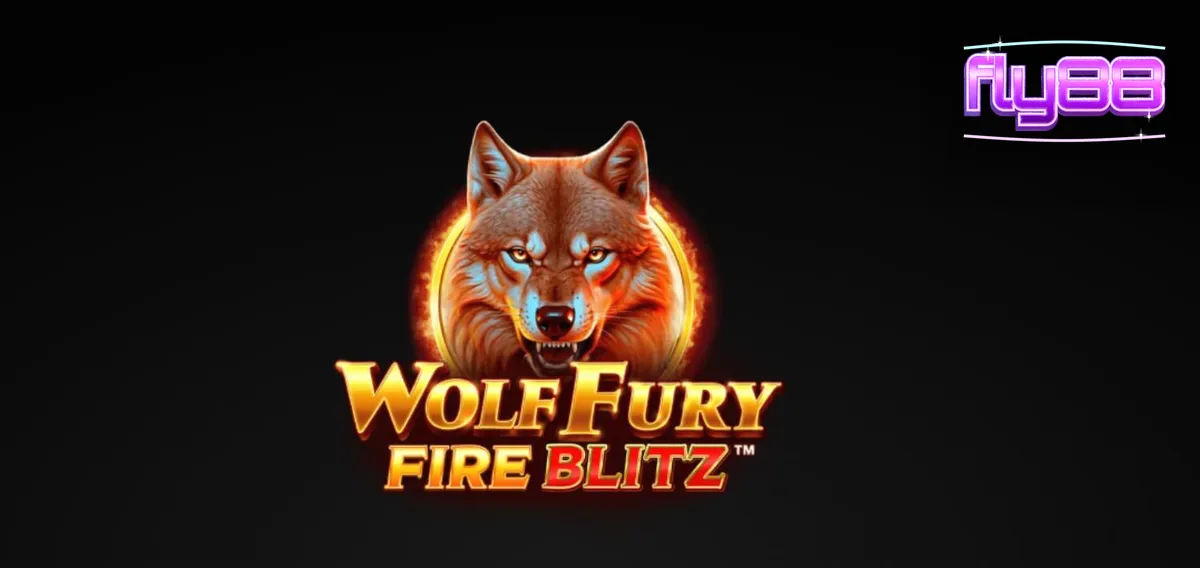 Giao diện trò chơi Wolf Fury Fire Blitz với các biểu tượng rực lửa và sói hoang dã
